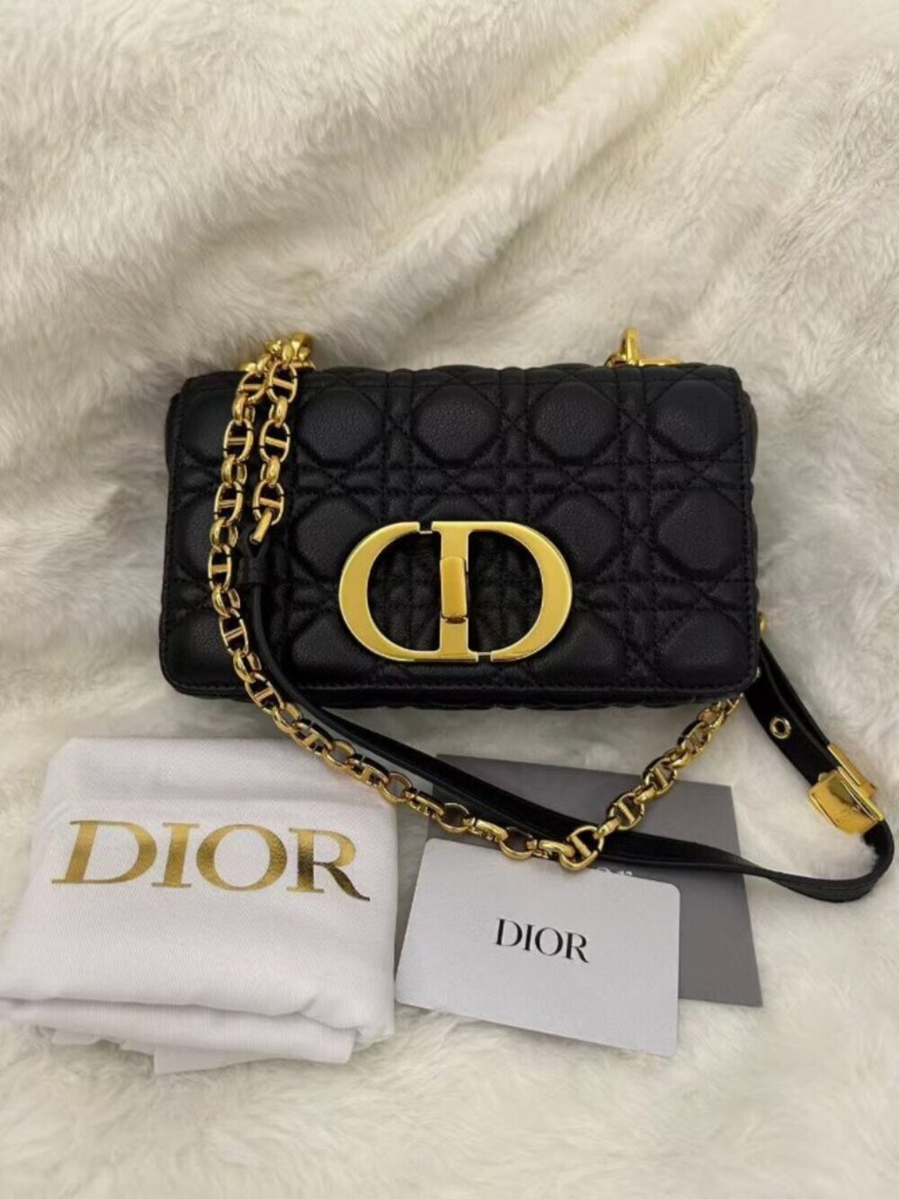 Dior Black Cannage Lambskin CD Flap Bag